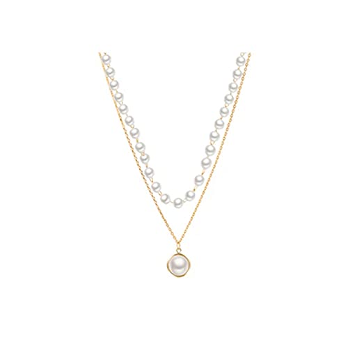 Veloura Elegant Gold Plated Pearl Double Layered Pendant Necklace for Women and Girls