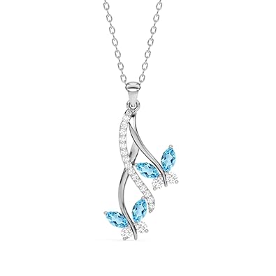 Ollis 925 Sterling Silver Butterfly Pendant Earring Chain Jewellery Set | Rhodium Plated, Swiss Zirconia