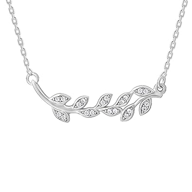 GILORA 925 Sterling Silver Anushka Sharma Classic Leaf Necklace with Chain