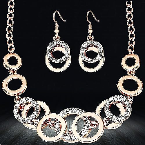 Hissani Jewellery Sets for Women – Crystal Studded Necklace Set with Bracelet and Earrings for Girls/Women