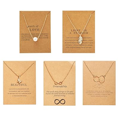 Astarkle Nook Fashion 5 Pcs Combo Latest Stylish Infinity Butterfly Pearl Necklace Jewellery Set for Women