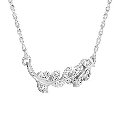 GILORA 925 Sterling Silver Anushka Sharma Classic Leaf Necklace with Chain